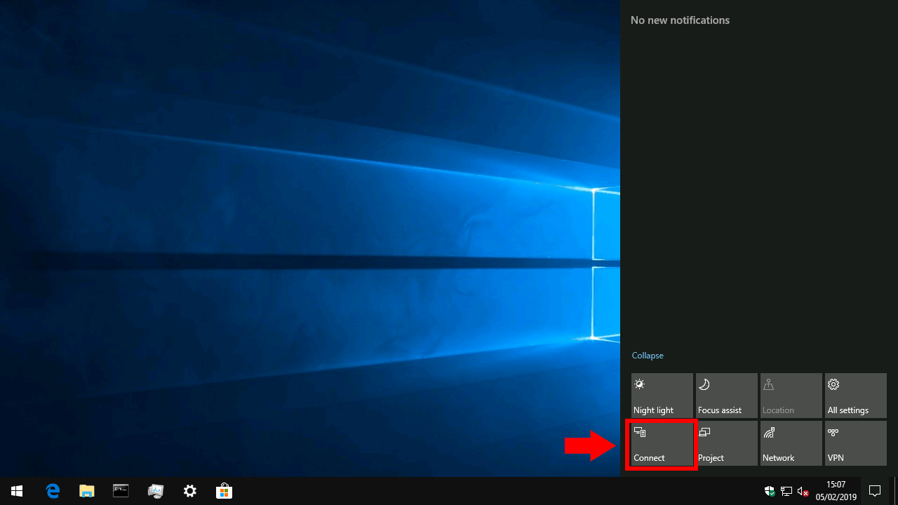 connect to tv wirelessly windows 10
